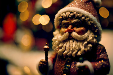 Christmas new year holiday Santa figurine 3d illustrated