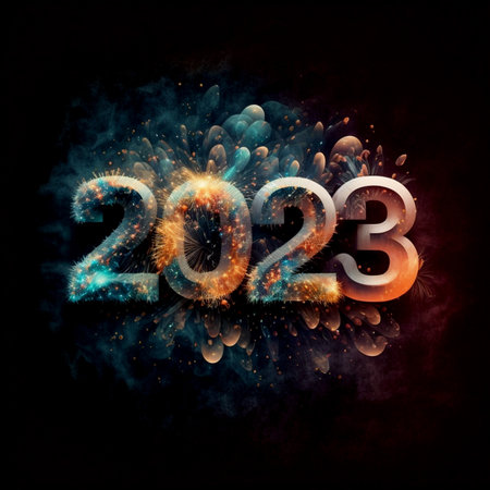 2023 new year colorful abstract design 3d illustrated