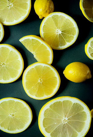 Delicious fresh lemon slices 3d illustrated