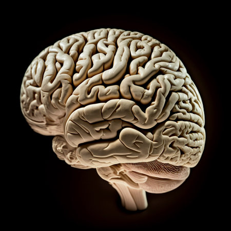 Human brain with black background 3d illustrated