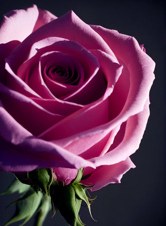 Beautiful rose in dark background 3d illustrated