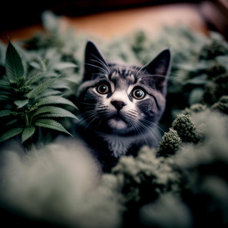 Cute cat goes to adventure 3d illustratedの写真素材