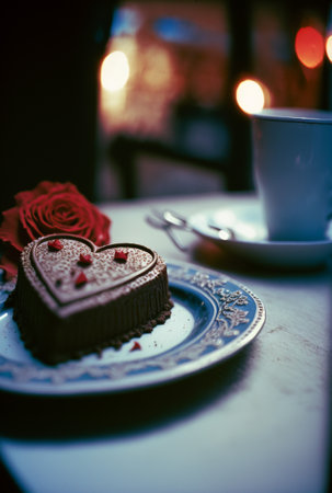 Delicious cute heart shaped chocolate for valentines day 3d illustratedの写真素材