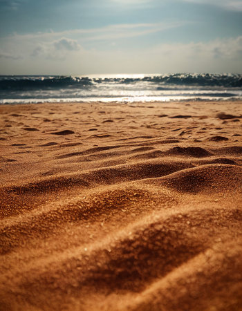 Beautiful untouched beach with clear sands 3d illustrated