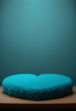 Podium for product advertisement or restaurant menus with valentines day backgroundの写真素材