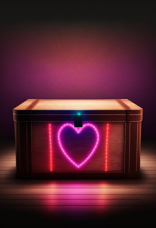 Podium for product advertisement or restaurant menus with valentines day backgroundの写真素材