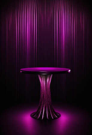 Podium for product advertisement or restaurant menus with colorful background, minimalist designの写真素材