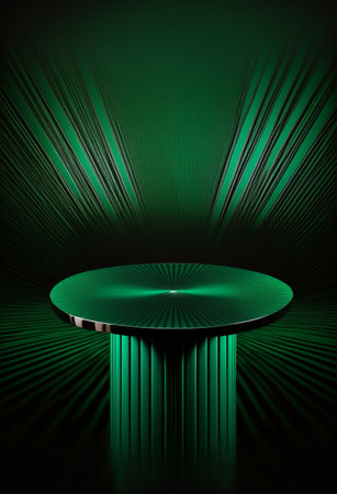 Podium for product advertisement or restaurant menus with colorful background, minimalist designの写真素材