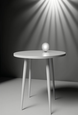 Podium for product advertisement or restaurant menus with colorful background, minimalist designの写真素材