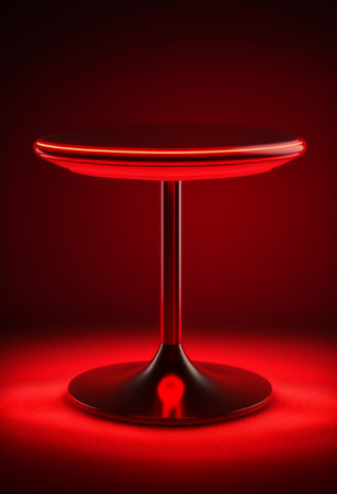 Podium for product advertisement or restaurant menus with colorful background, minimalist designの写真素材
