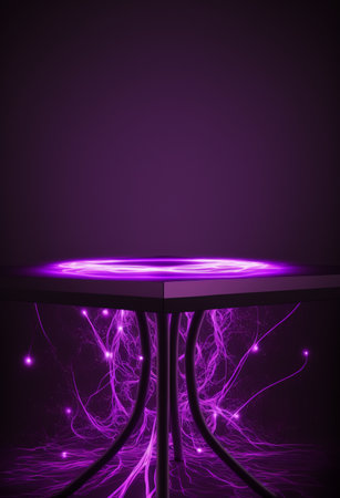 Podium for product advertisement or restaurant menus with colorful background, minimalist designの写真素材