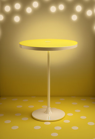 Podium for product advertisement or restaurant menus with colorful background, minimalist designの写真素材