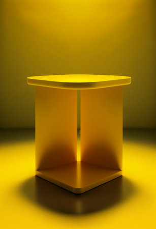 Podium for product advertisement or restaurant menus with colorful background, minimalist design