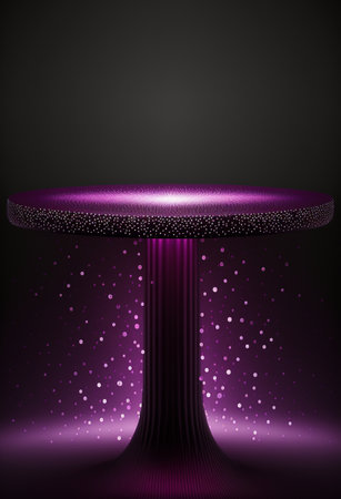 Podium for product advertisement or restaurant menus with colorful background, minimalist designの写真素材