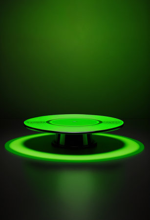 Podium for product advertisement or restaurant menus with colorful background, minimalist designの写真素材