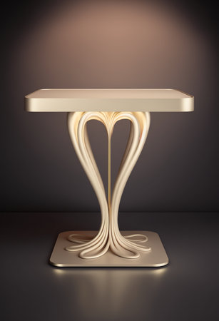 Podium for product advertisement or restaurant menus with colorful background, minimalist designの写真素材
