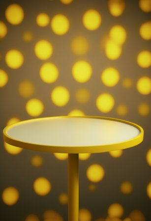 Podium for product advertisement or restaurant menus with colorful background, minimalist designの写真素材