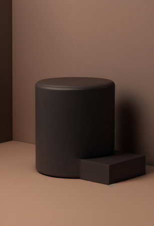 Podium for product advertisement or restaurant menus with colorful background, minimalist designの写真素材