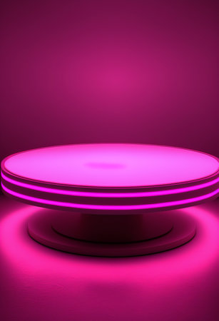 Podium for product advertisement or restaurant menus with colorful background, minimalist designの写真素材