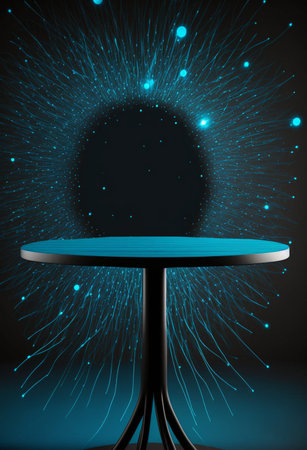 Podium for product advertisement or restaurant menus with colorful background, minimalist designの写真素材