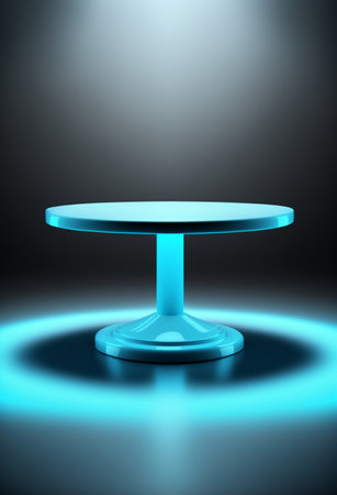 Podium for product advertisement or restaurant menus with colorful background, minimalist designの写真素材