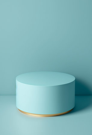 Podium for product advertisement or restaurant menus with colorful background, minimalist designの写真素材
