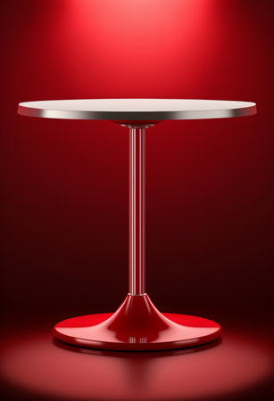 Podium for product advertisement or restaurant menus with colorful background, minimalist designの写真素材