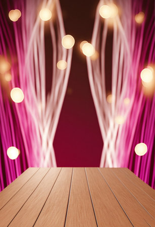 Podium for product advertisement or restaurant menus with colorful background, minimalist designの写真素材