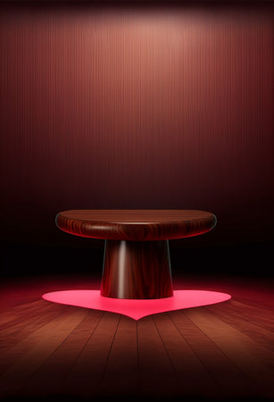 Podium for product advertisement or restaurant menus with colorful background, minimalist designの写真素材