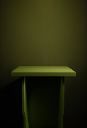 Podium for product advertisement or restaurant menus with colorful background, minimalist designの写真素材