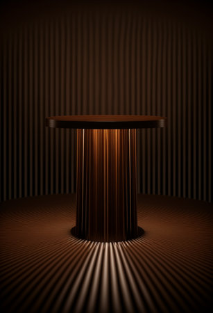 Podium for product advertisement or restaurant menus with colorful background, minimalist design