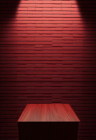 Podium for product advertisement or restaurant menus with colorful background, minimalist designの写真素材