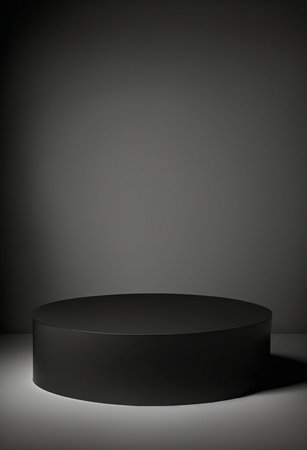 Podium for product advertisement or restaurant menus with colorful background, minimalist designの写真素材