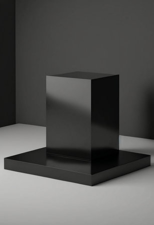 Podium for product advertisement or restaurant menus with colorful background, minimalist designの写真素材