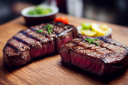 Vertical shot of delicious BBQ with vegetables