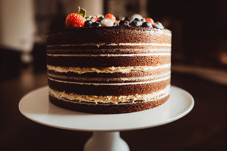 Vertical shot of delicious fruit cake