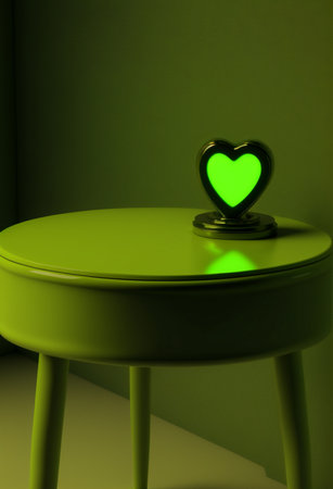 Podium for valentine day product advertisement or restaurant menus with beautiful valentine day backgroundの写真素材