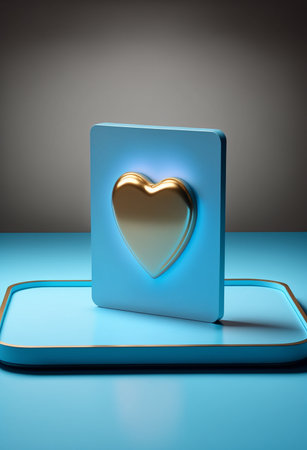 Podium for valentine day product advertisement or restaurant menus with minimalist objects valentine...