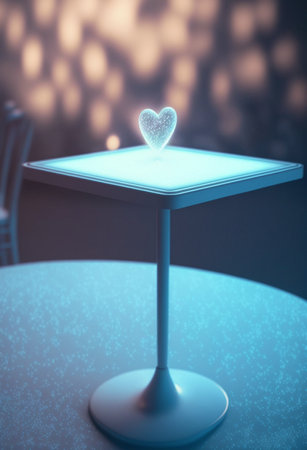 Podium for valentine day product advertisement or restaurant menus with beautiful valentine day backgroundの写真素材