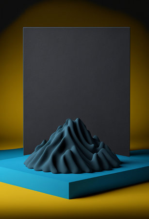 Podium for valentine day product advertisement or restaurant menus with minimalist objects valentine day themeの写真素材