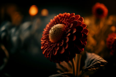 Vertical shot of beautiful red flowerの素材