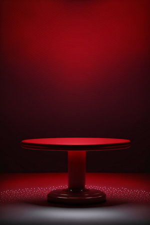 Podium for product advertisement or restaurant menus with beautiful colorful backgroundの素材