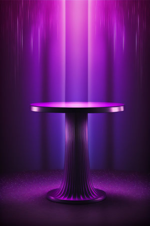 Podium for product advertisement or restaurant menus with beautiful colorful backgroundの素材