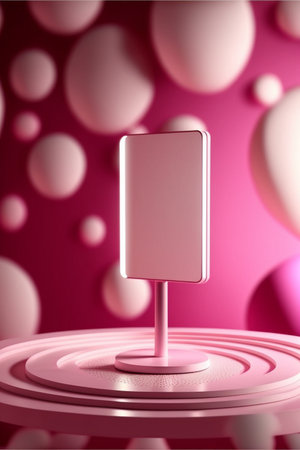 Podium for product advertisement or restaurant menus with beautiful colorful backgroundの素材