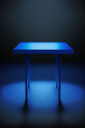 Podium for product advertisement or restaurant menus with beautiful colorful backgroundの素材