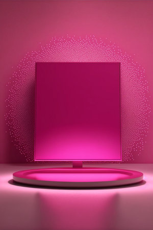 Podium for product advertisement or restaurant menus with beautiful colorful backgroundの素材