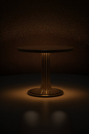 Podium for product advertisement or restaurant menus with beautiful colorful backgroundの素材