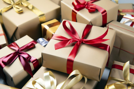 Beautifully designed gift box isolatedの素材