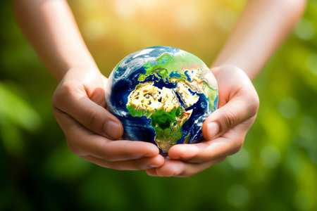 earth globe on beautiful backgroundの素材