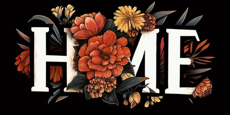 Colorful sign says homeの素材